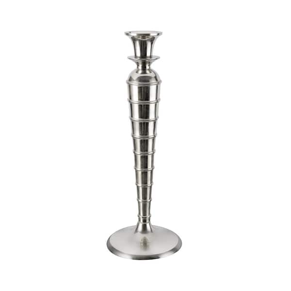 Unbranded 4-1/2 in. Dia x 12-3/4 in. Height, Nickel Aluminum Solid Candle Holder, Table Decorative Candle Stand.