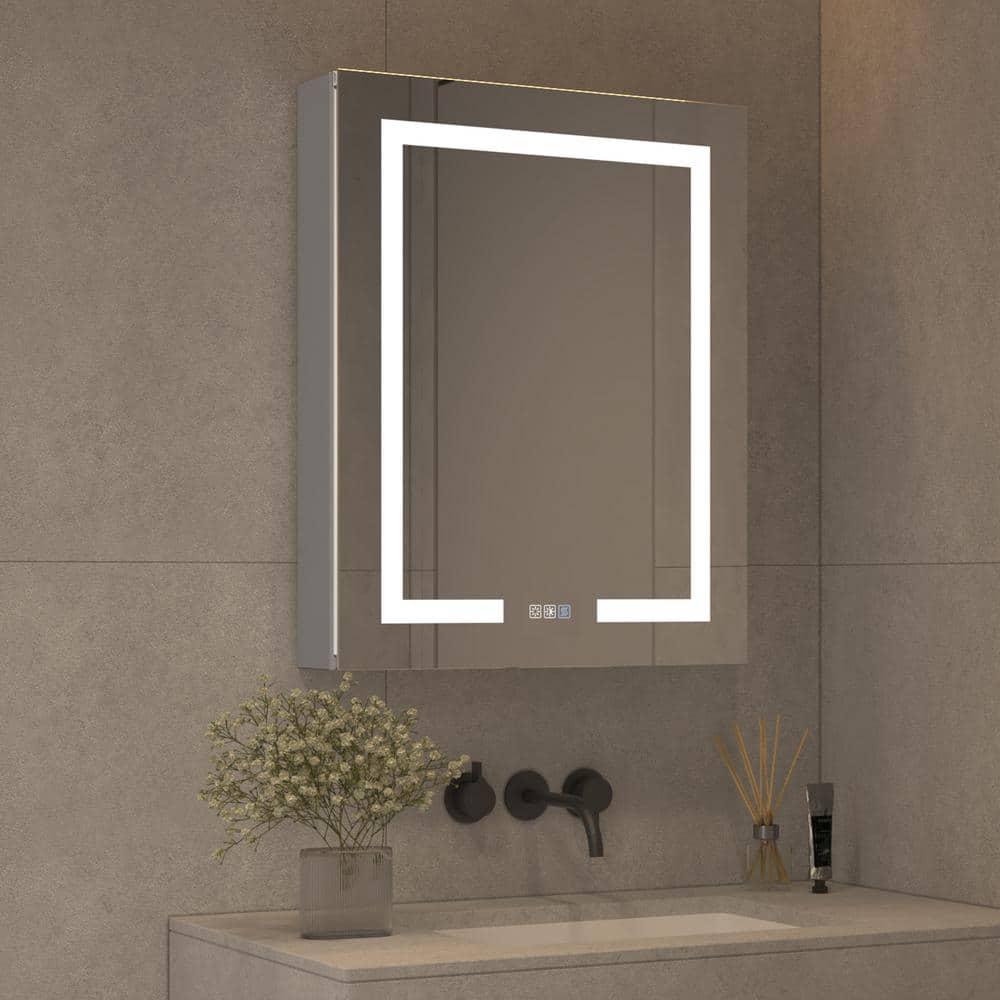 Nns 24 in. W x 30 in. H Rectangular Silver Aluminum Recessed/Surface Mount 