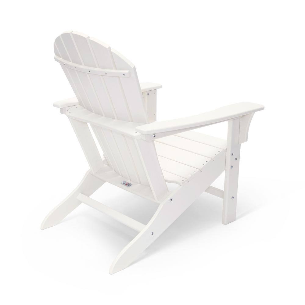 Hampton White HDPE Outdoor Adirondack Chair with Wide Armrests