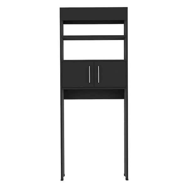 Aoibox 24.56 in. W x 63 in. H x 8 in D Black Wengue Over The Toilet ...