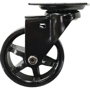 Vintage Series 3 in. Black Rubber Like TPU and Steel Spoke Swivel Plate Caster with 100 lb. Load Rating (4-Pack)