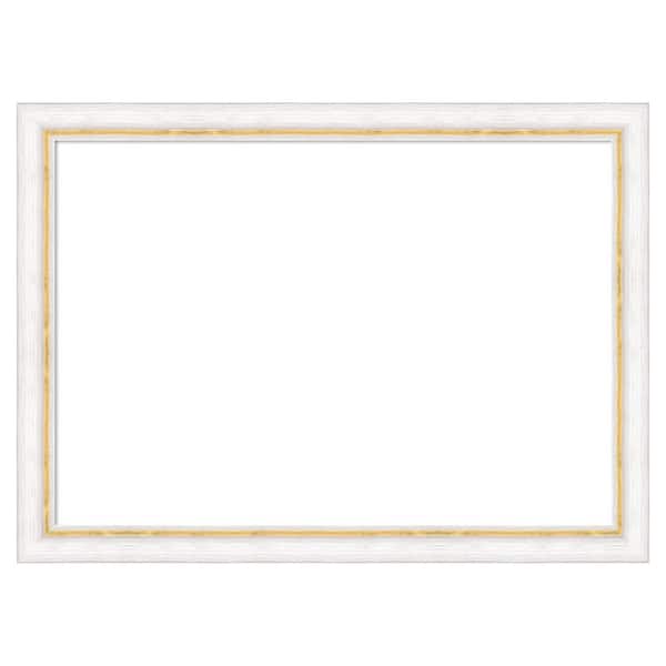 Amanti Art Morgan White Gold 22 in. x 16 in. Wood Framed Dry Erase Magnetic Memo Board