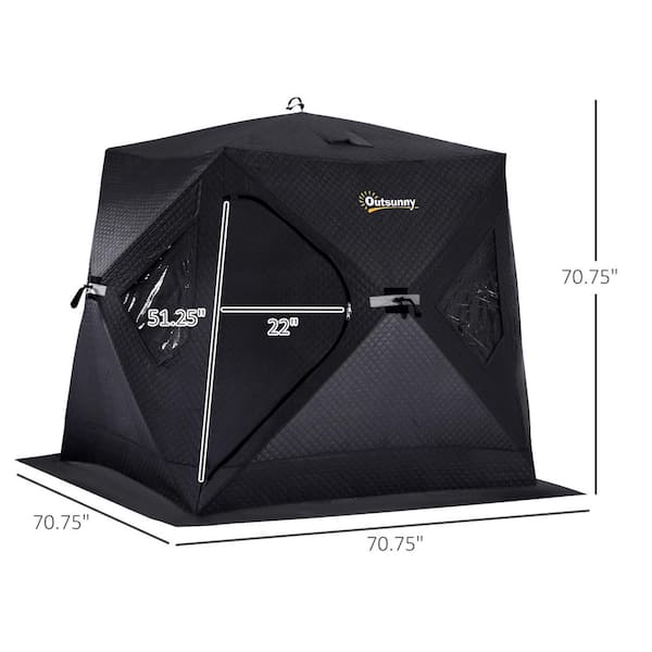 KAZINSKI Portable 3 Person Ice Fishing Tent - Insulated Ice Fishing Shelter  with Thermal Layer for Extreme Winter Conditions - Sportsman's Warehouse