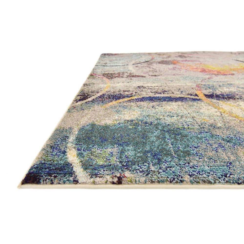 Theia Vibrant Abstract Multi-Color Kids' Playroom Rug 5' x 8'