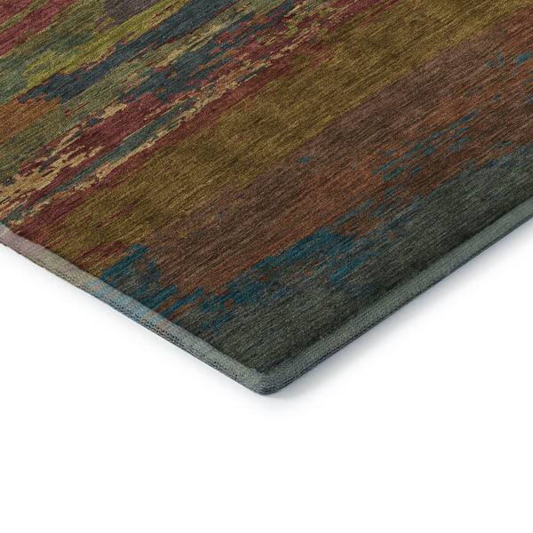 Mayfield Premium Machine Washable Abstract AMF1280 Terracotta 10 ft. x 14 ft. Area Rug