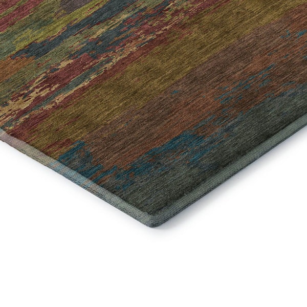 Mayfield Premium Machine Washable Abstract AMF1280 Terracotta 5 ft. x 7 ft. 6 in. Area Rug