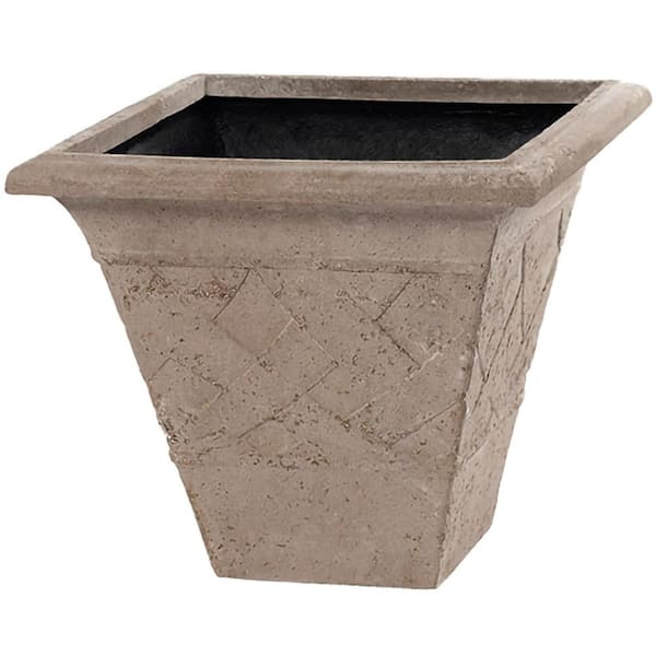 CHG CLASSIC HOME & GARDEN Weave 18 in. Natural LavaStone Planter