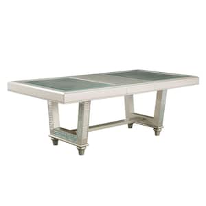 Deltona 84 in. Rectangle Champagne Glass Dining Table