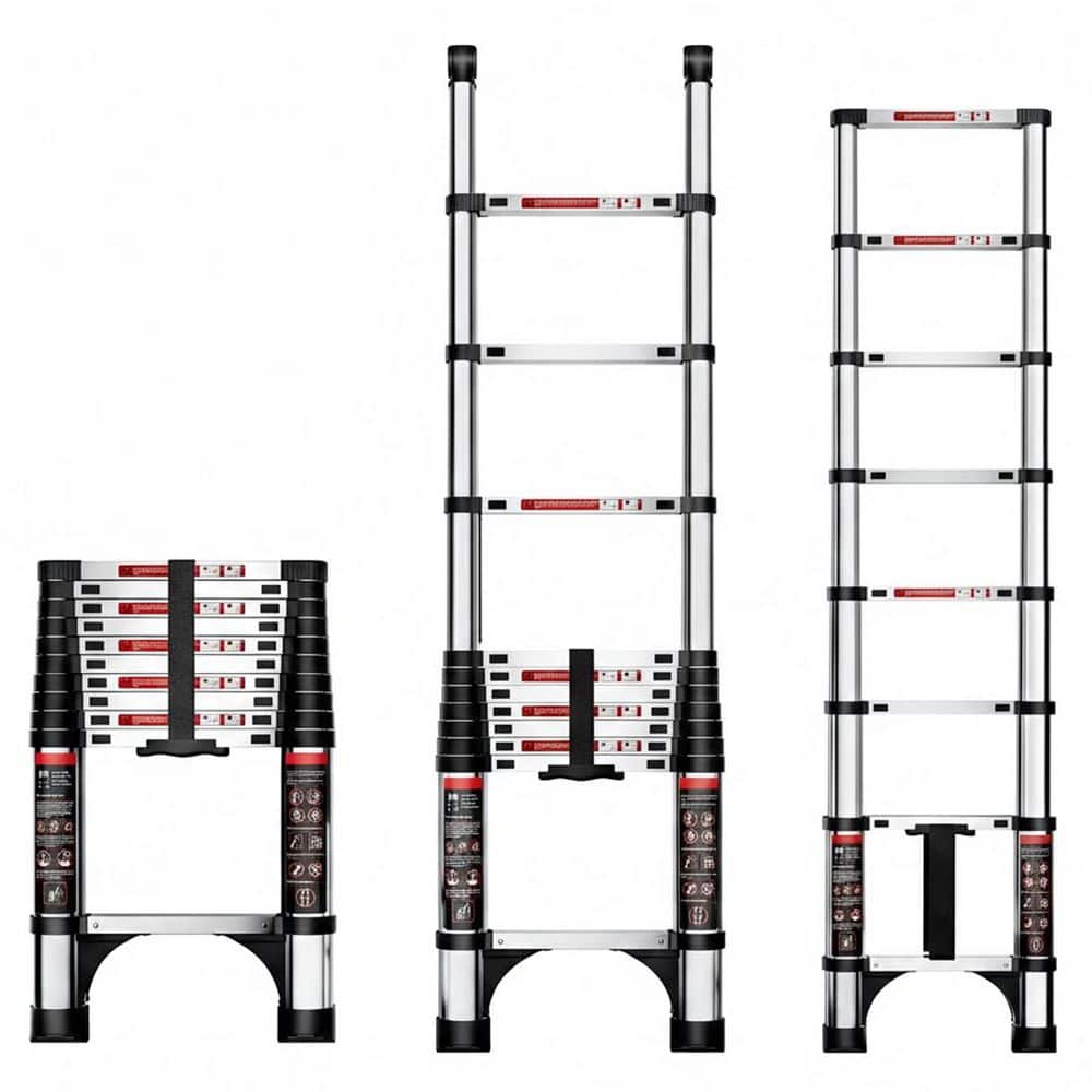 10.5 FT Aluminum Telescoping Extension Ladder with Triangle Stabilizers Multi Purpose RV Ladder EN131 330lbs price history on PriceWatchPro
