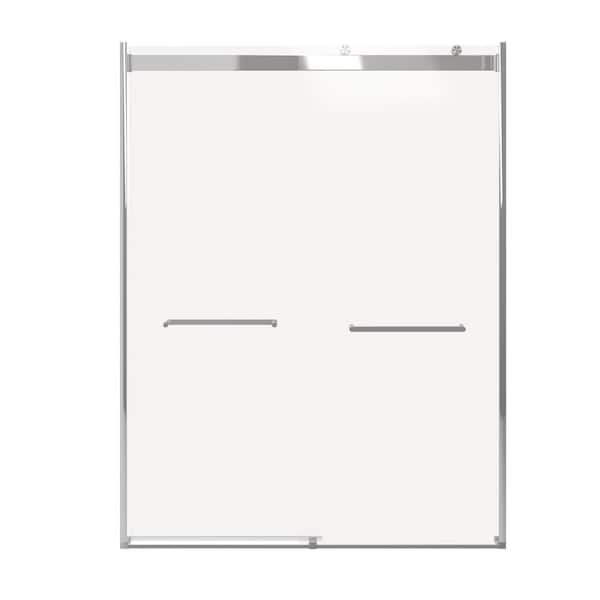 Glide 60 in. W x 78 in. H Sliding Frameless Shower Door in Chrome with Tempered Glass