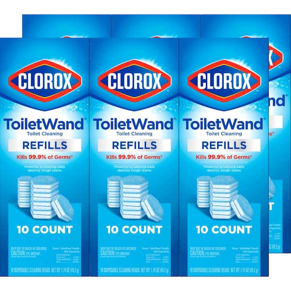 Clorox ToiletWand Disinfecting Refills Toilet Bowl Cleaner Disposable Wand Heads (10-Count) (6-Pack)