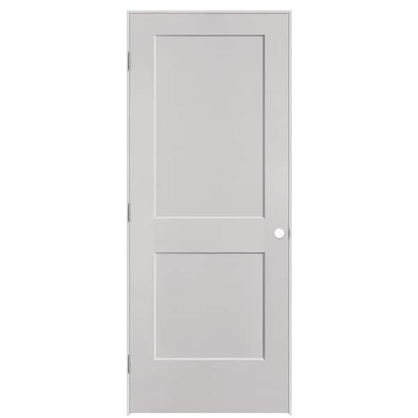 Masonite 32 in. x 80 in. 2-Panel Logan Right-Hand Hollow Core Silver Bullet Molded Composite Single Prehung Interior Door