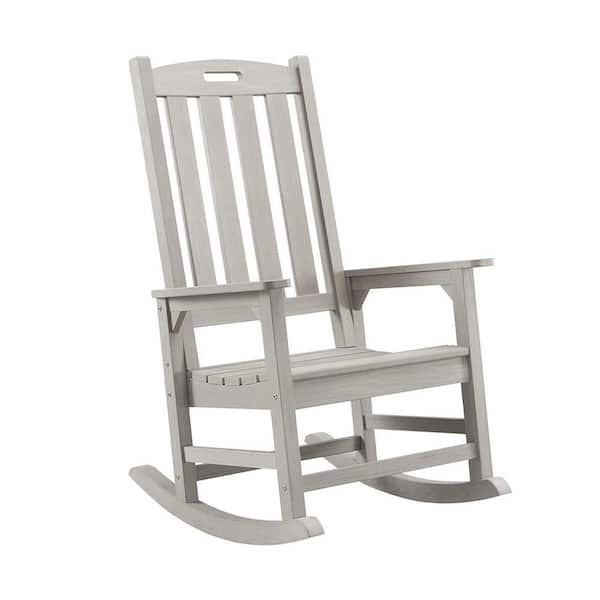 Gray Plastic Oversized Outdoor Rocking Chair Z09YGLSJ2P - The Home
