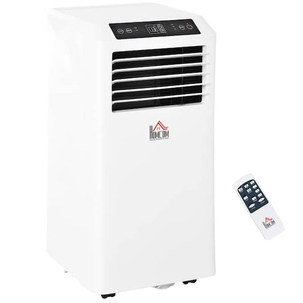 HOMCOM 10,000 BTU Portable Air Conditioner Cools 200 Sq. Ft. with Dehumidifier, Ventilating and Remote Control in White