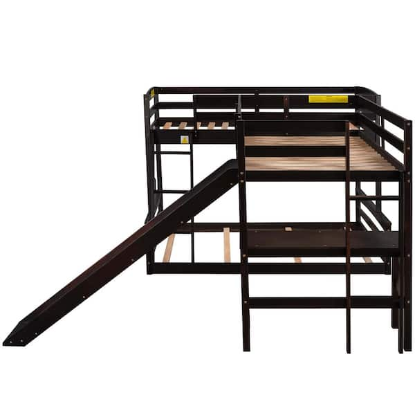 L shaped triple outlet bunk beds for sale