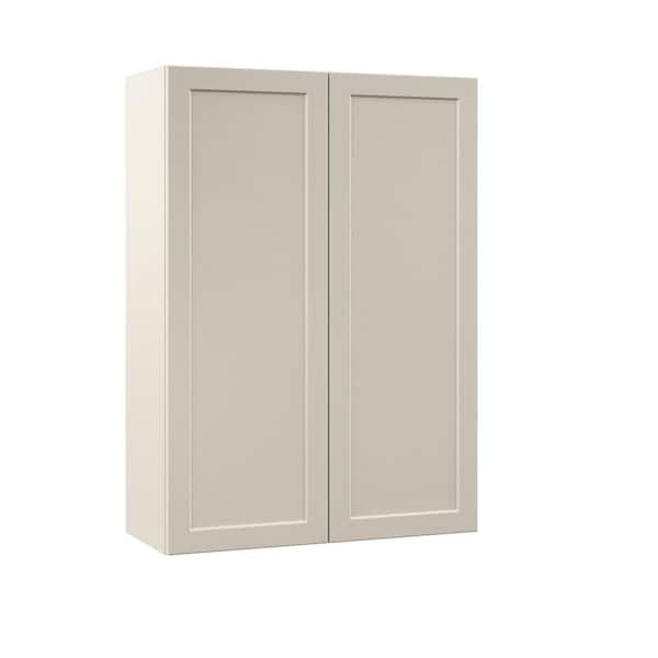 Hampton Bay Designer Series Melvern 30 in. W 12 in. D 42 in. H Assembled Shaker Wall Kitchen Cabinet in Cloud