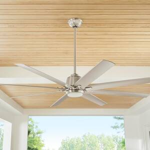 Kensgrove 72 in. Integrated LED Indoor/Outdoor Brushed Nickel Ceiling Fan with Light Kit and Remote Control
