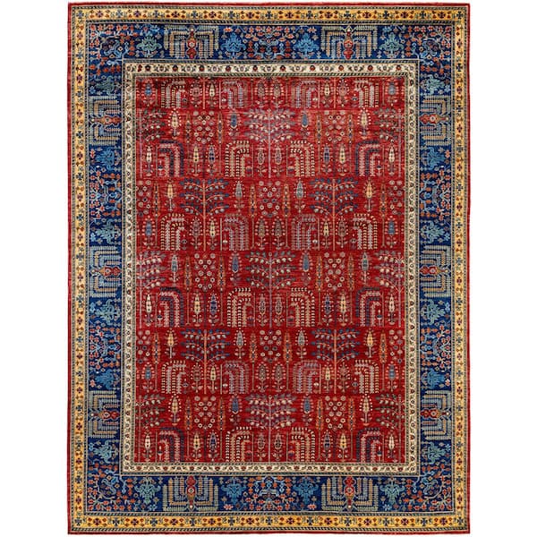 Serapi Red 9 x 12 Tribal Wool Indoor Area Rug