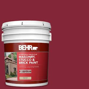 5 gal. #M140-7 Dark Crimson Flat Interior/Exterior Masonry, Stucco and Brick Paint