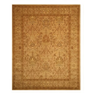 Beige/ Dark brown  2 ft. 6 in. x 10 ft. Hand-Tufted Wool Traditional Morris Area Rug