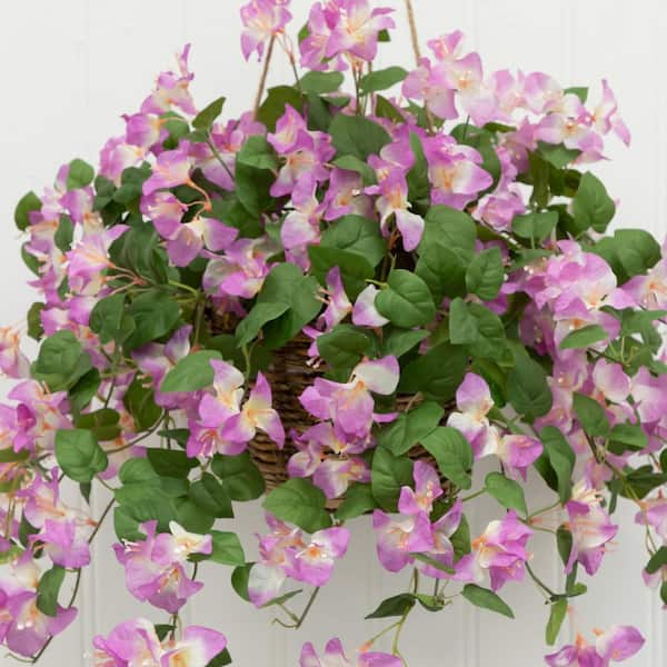 StyleWell 18 in. UV Resistant Artificial Bougainvillea in Hanging