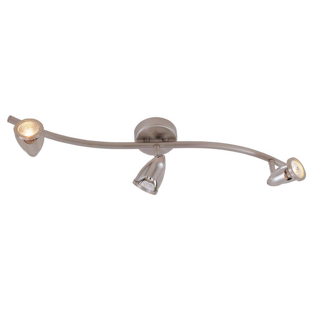 Brushed Nickel 26.5" Wave Track Light with Adjustable Shades
