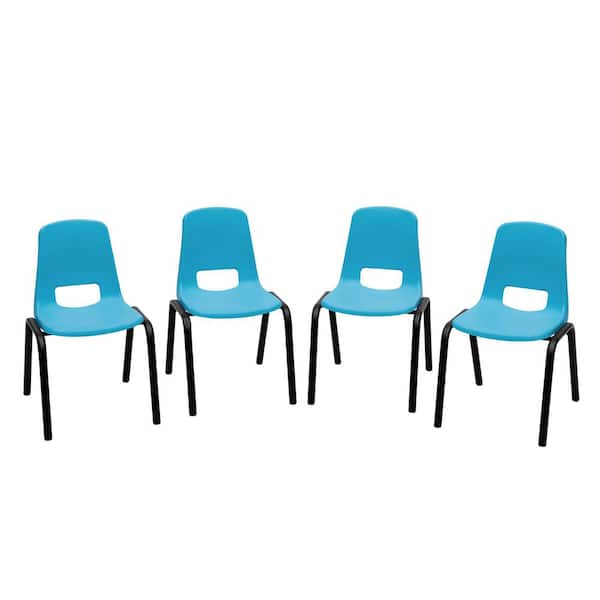 Blue & Black Kids Stacking Chair (Set of 4)