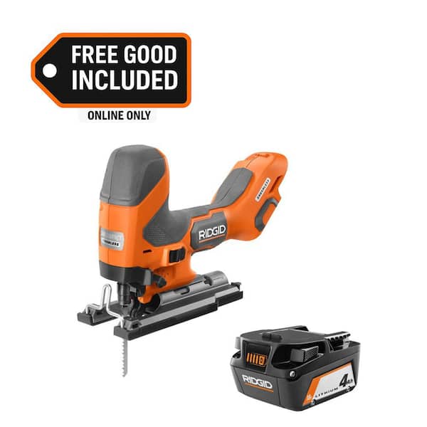 18V SubCompact Brushless Cordless Barrel Grip Jig Saw with FREE 4.0 Ah Lithium-Ion Battery