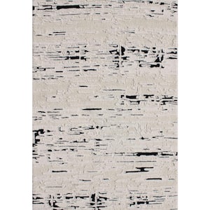 Trono 5 ft. X 8 ft. Black/White Abstract Indoor/Outdoor Area Rug