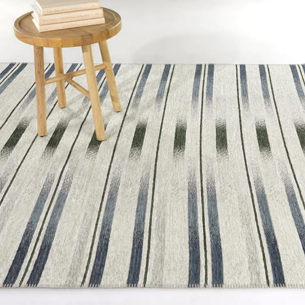 Mistral Blue 5 ft. x 7 ft. Striped Area Rug