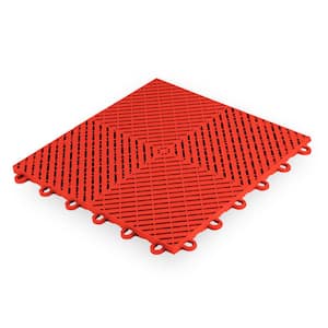 Ribtrax Smooth Home 12 in. W x 12 in. L Racing Red Polypropylene Tile Flooring (10-Pack)