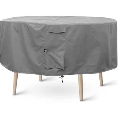 Patio Table and Chair Set Outdoor Furniture Cover Gray with Black Hem