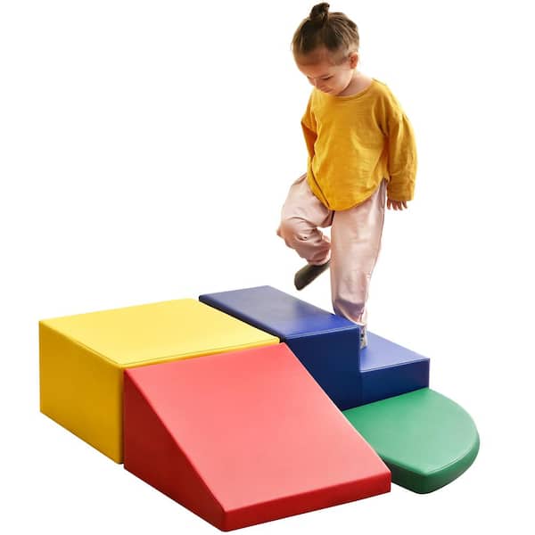 Multi-Color Toddler Foam Block Playset, Soft Stacking Play Module Blocks  Big Foam Shapes for Babies and Kids Building KIKIO202381 - The Home Depot