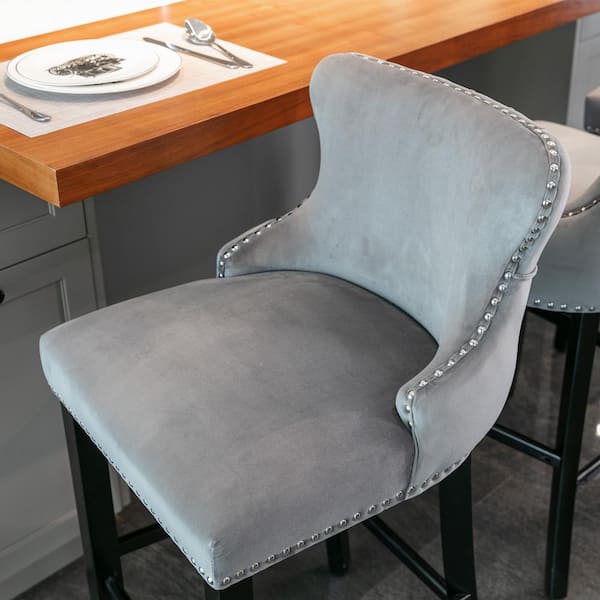 2 deals Stools grey fabric wingarm stool