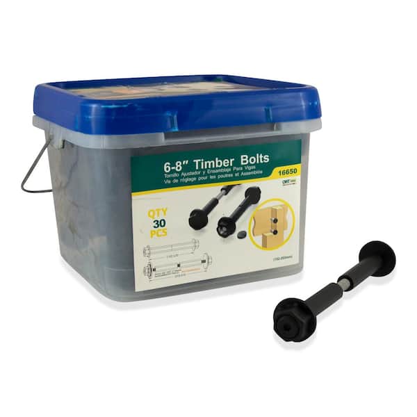 OWT (Ornamental Wood Ties) 6 in. - 8 in. Adjustable Galvanized Steel Timber Bolt (30-Pail)
