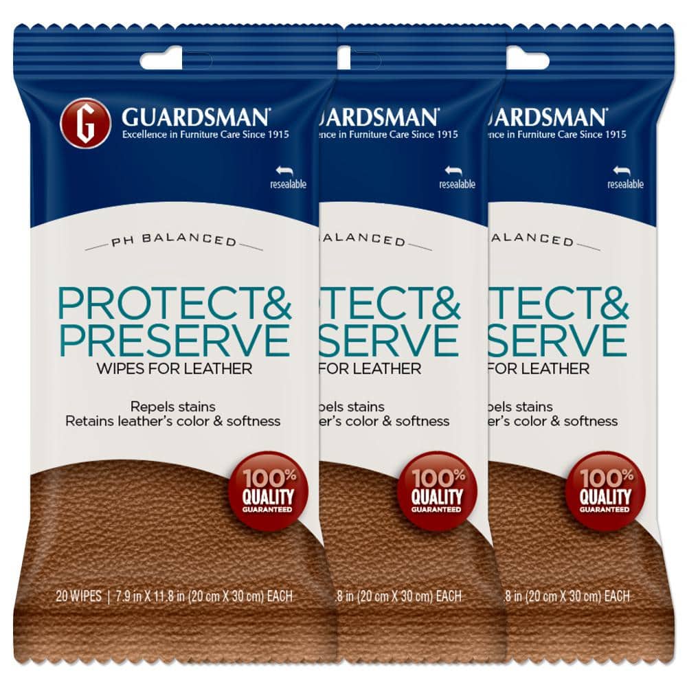 Guardsman Protect and Preserve Leather Wipes (3Pack) GM3904 The Home