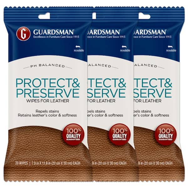 Guardsman Protect and Preserve Leather Wipes (3-Pack)
