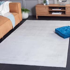 Faux Rabbit Fur Gray 6 ft. x 9 ft. Solid Flokati Area Rug