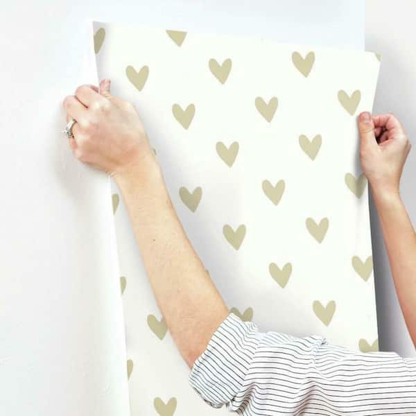 1roll Creative Heart Pattern Wall Paper, Modern PVC Wall Adhesive