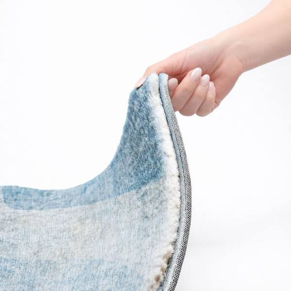 Dream Shag Premium Machine Washable Abstract ADS696 Blue 10 ft. x 14 ft. Area Rug