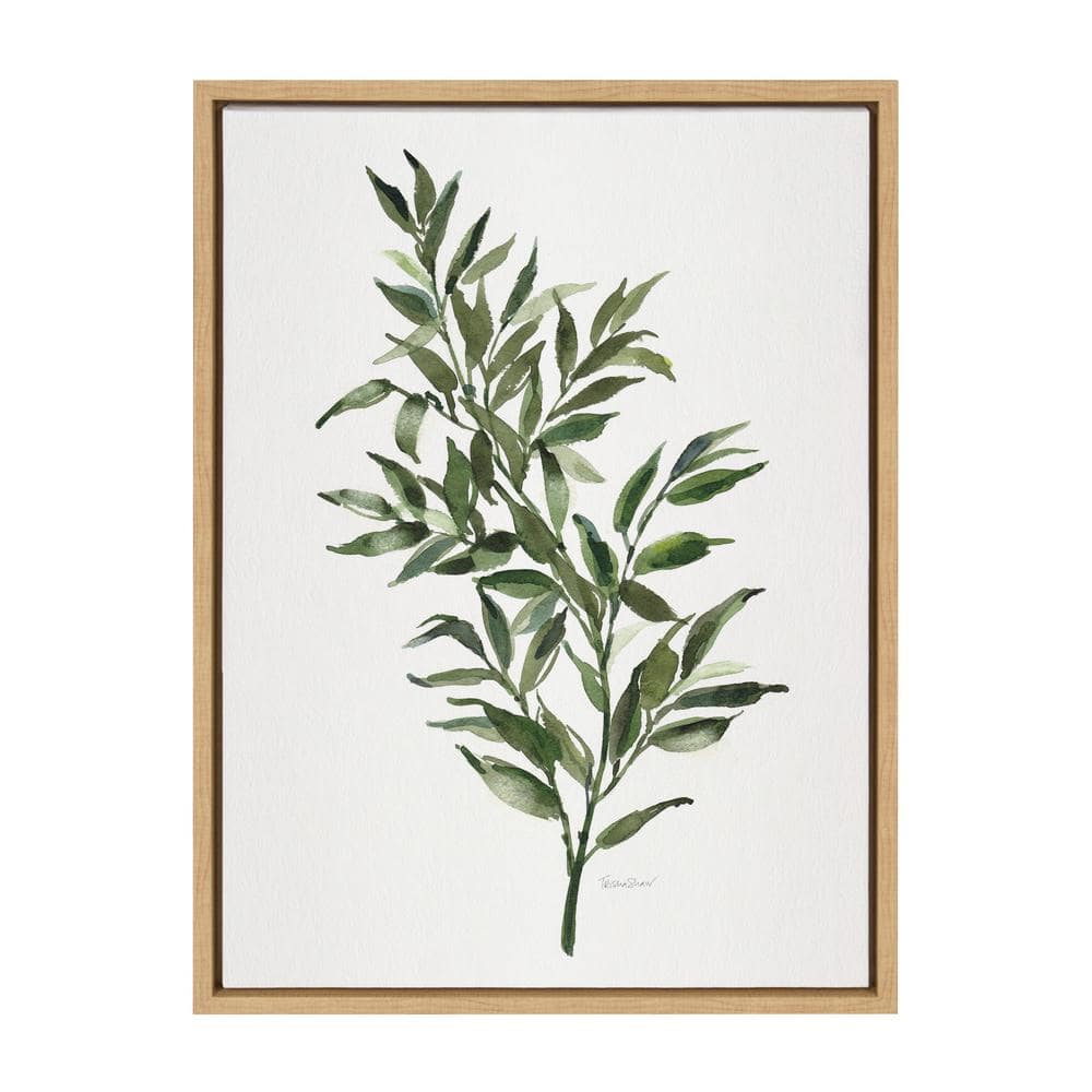 Natural Framed Green Botanical Canvas Wall Art