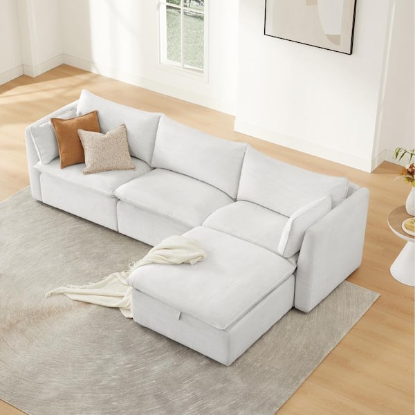 Spruce & Spring Nereidix 114 in. 4-Piece Fabric Modern