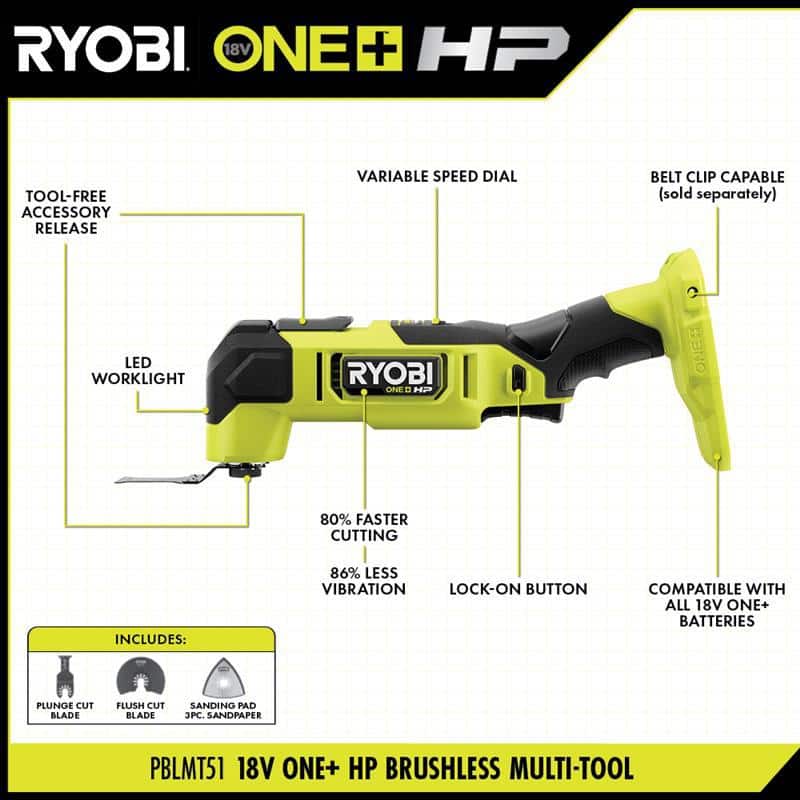 Ryobi ONE+ HP 18V Brushless Oscillating Multi-Tool - Image 3