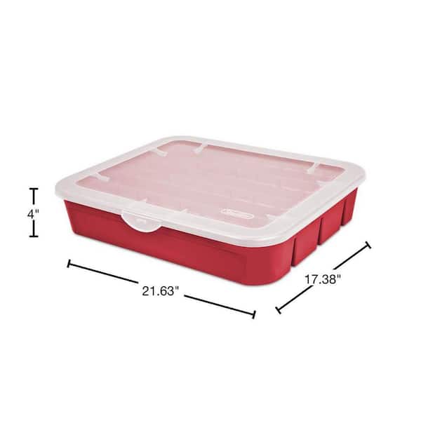 Homz Holiday Ornament Latching Storage Container - Red/Clear, 64 qt - Foods  Co.