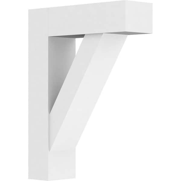 Ekena Millwork Standard Traditional 5 in. W x 24 in. H x 18 in. D Signature Urethane Polyurethane Bracket With Block Ends