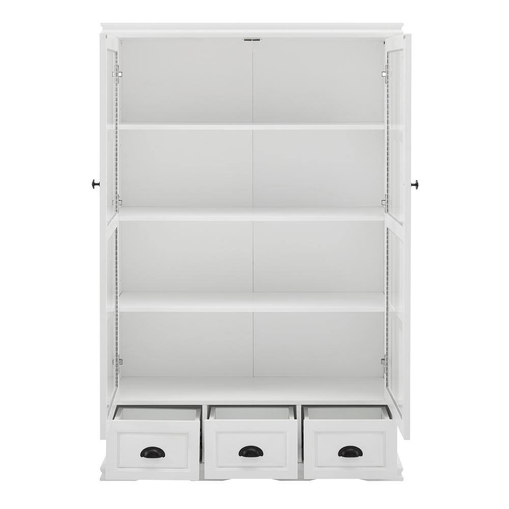 40.16 in. W x 14 in. D x 60 in. H Bathroom White Linen Cabinet