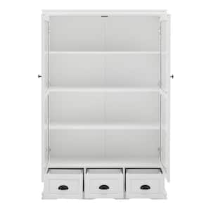 40.16 in. W x 14 in. D x 60 in. H Bathroom White Linen Cabinet