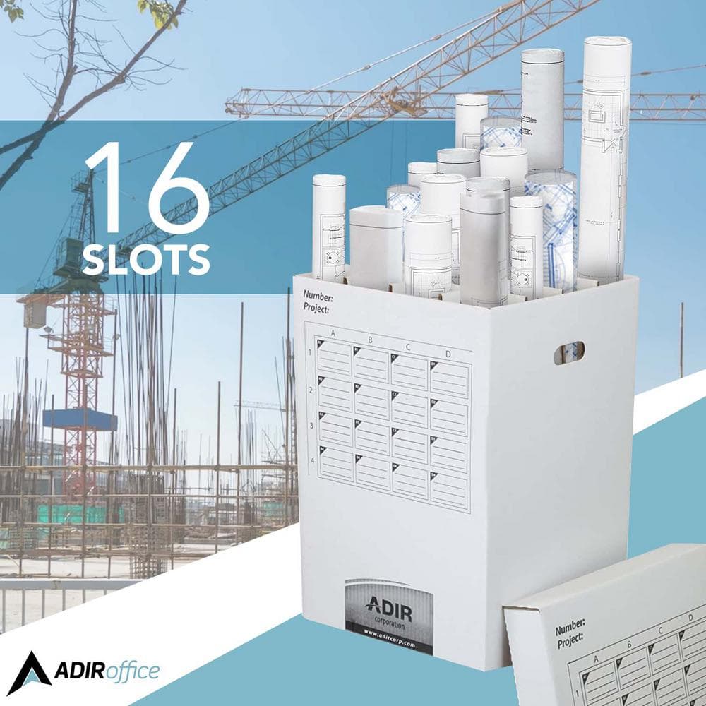 25 Inch White Corrugated Cardboard Roll File Storage Cabinet Set