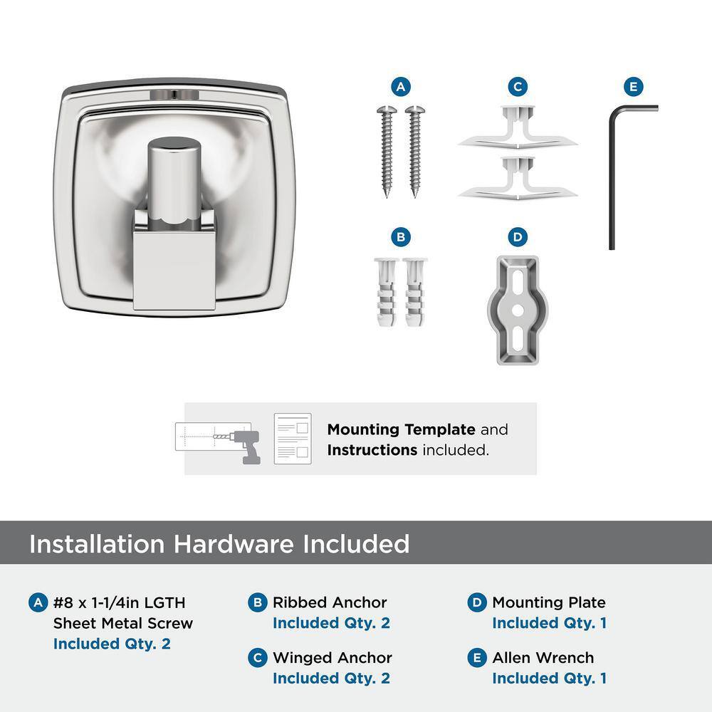 Chrome Stature Wall Mounted Robe and Towel Hook