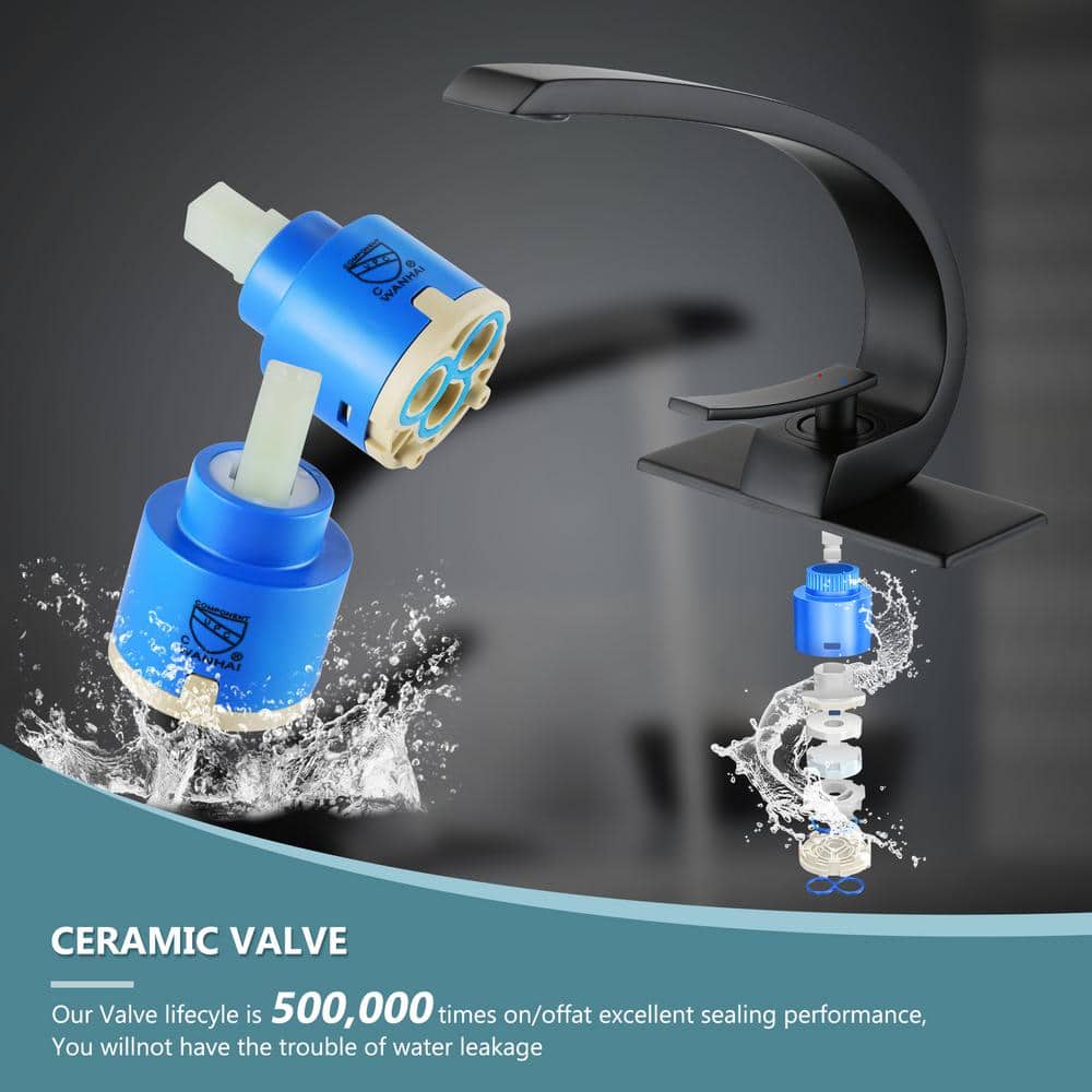 Matte Black Single-Handle High Arc Bathroom Faucet